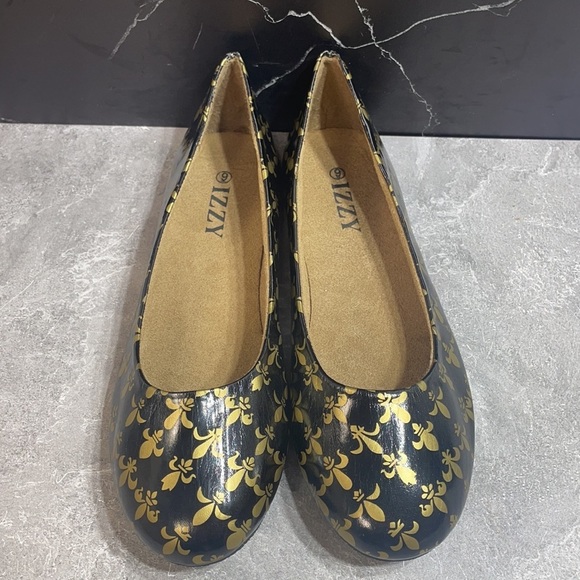 Izzy Flats Black/Gold Size 9m - Picture 6 of 9